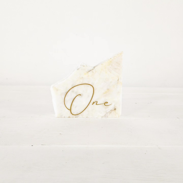 Marble Table Seating Number - Gold
